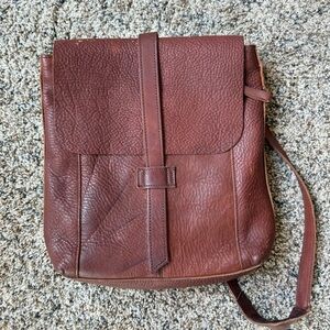 Duluth Trading Co Brown Leather Messenger Bag